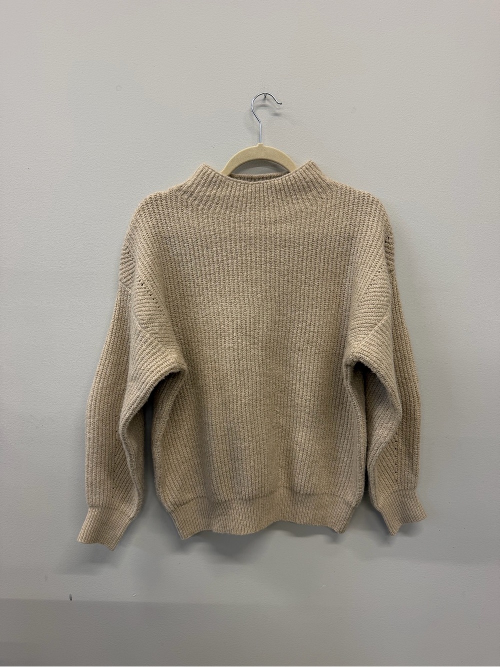 Nasty Gal Beige Ribbed Turtleneck Sweater